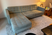 IKEA LANDSKRONA 3-SEAT SOFA WITH CHAISE LONGUE