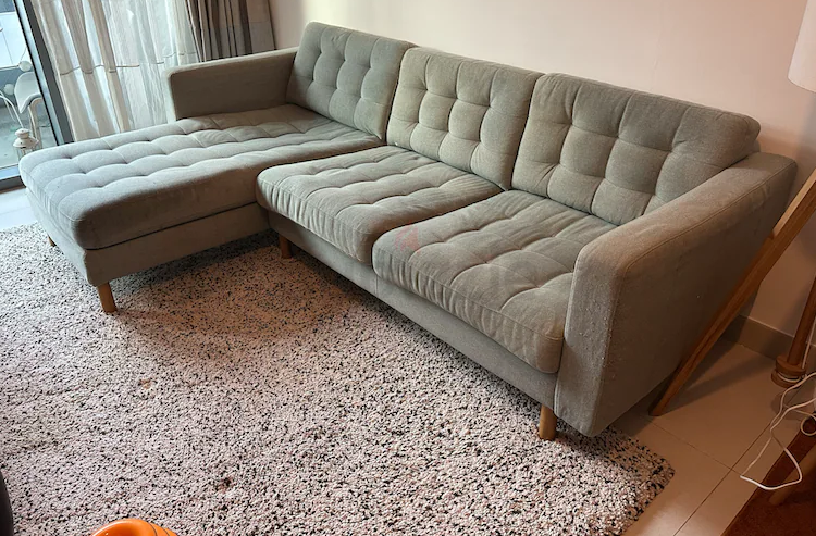 IKEA LANDSKRONA 3-SEAT SOFA WITH CHAISE LONGUE