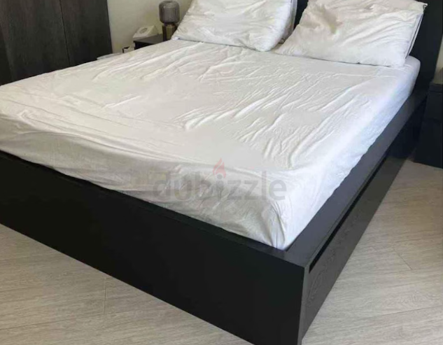 IKEA Malm Queen Size storage bed frame with IKEA Brand Mattress for sale in good condition