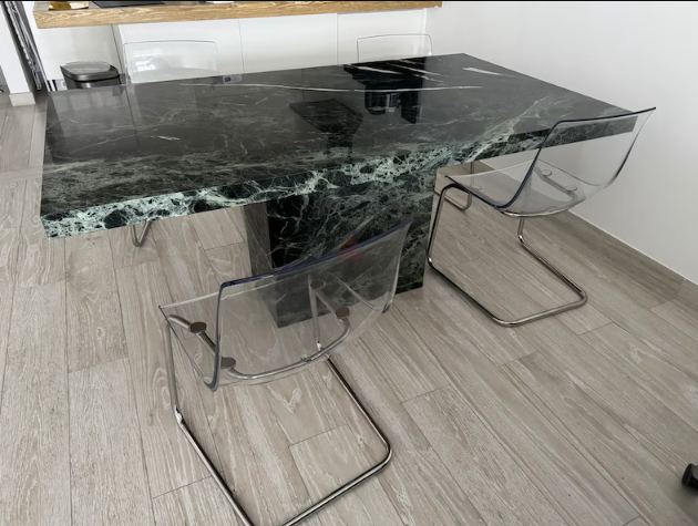 Custom made marble dining table 4 – 6 seater