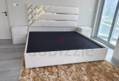 Brand New Queen size bed 160×200 with gold steal .