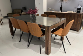 Luxury dining table with chairs and sideboard