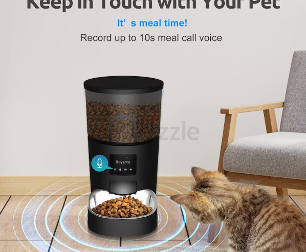 Boyarca 3L WiFi Smart Cat Feeder, app-controlled, schedules 1-10 meals/day, 1-12 portions/meal.