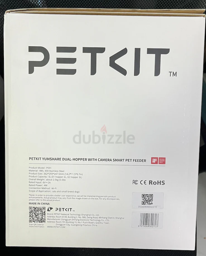 PETKIT Yumshare Gemini Automatic Cat Feeder wirth CAMERA and 2-WAY AUDIO, App Control, WiFi