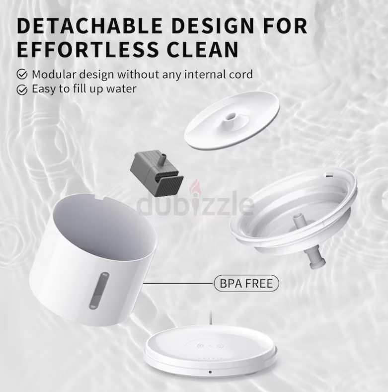 PETKIT EVERSWEET Solo 2 Cat Water Fountain with Wireless Pump, Ultra Quiet 70oz/2L