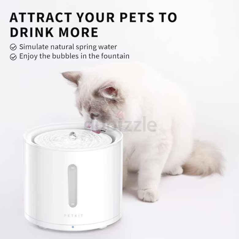 PETKIT EVERSWEET Solo 2 Cat Water Fountain with Wireless Pump, Ultra Quiet 70oz/2L
