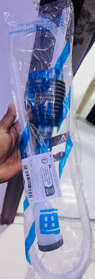 Aquarium cleaning vacuum pump and net