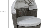 Pet sun lounger with roof, Ø100 cm