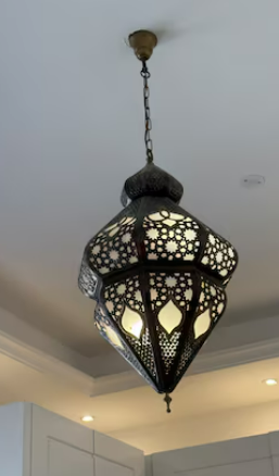 small copper chandelier