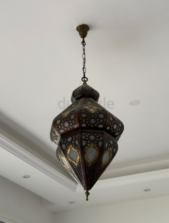 small copper chandelier