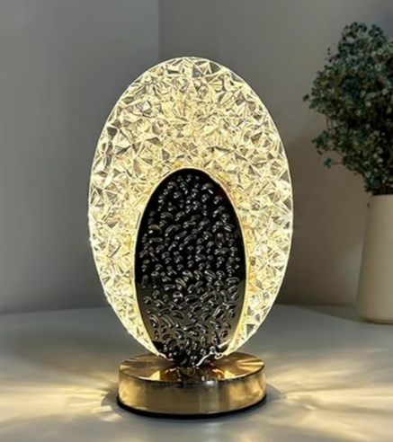 Oval Crystal LED Table Lamp
