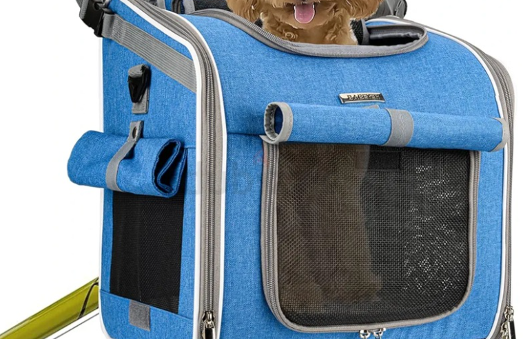 BABEYER Bike Basket, Expandable Soft-Sided Pet Carrier , for Medium Dog Cat Puppies – Blue