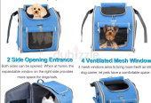 BABEYER Bike Basket, Expandable Soft-Sided Pet Carrier , for Medium Dog Cat Puppies – Blue