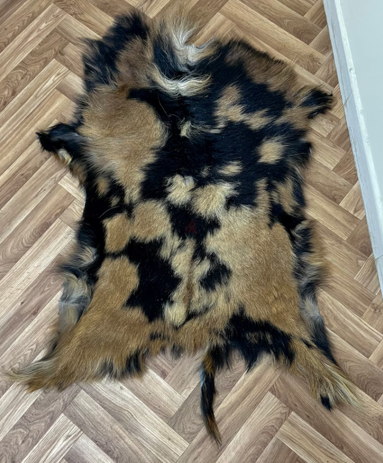 Unique Coat-hide100% Real Premium, Goat Skin Rug, Throw, Soft Hair-On Leather Rug Material