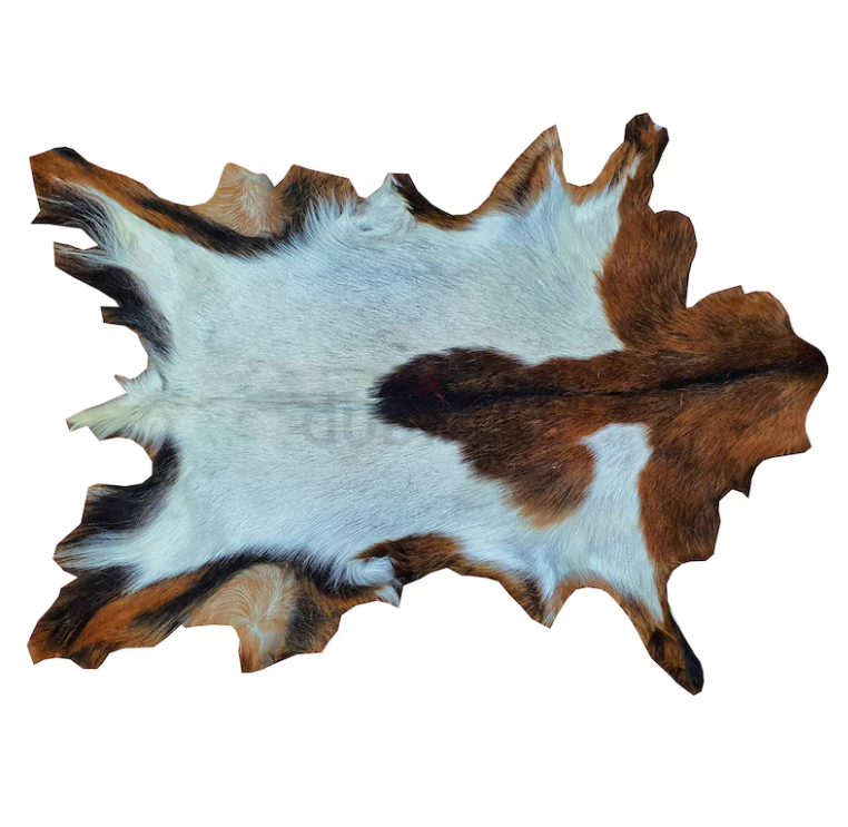 Unique Coat-hide100% Real Premium, Goat Skin Rug, Throw, Soft Hair-On Leather Rug Material