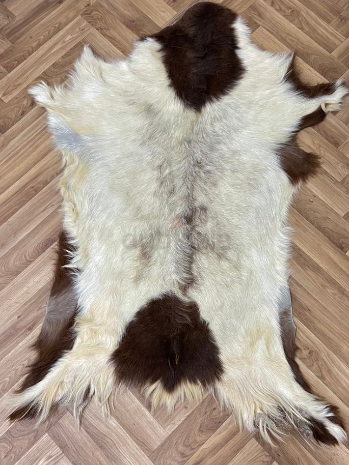 Unique Coat-hide100% Real Premium, Goat Skin Rug, Throw, Soft Hair-On Leather Rug Material