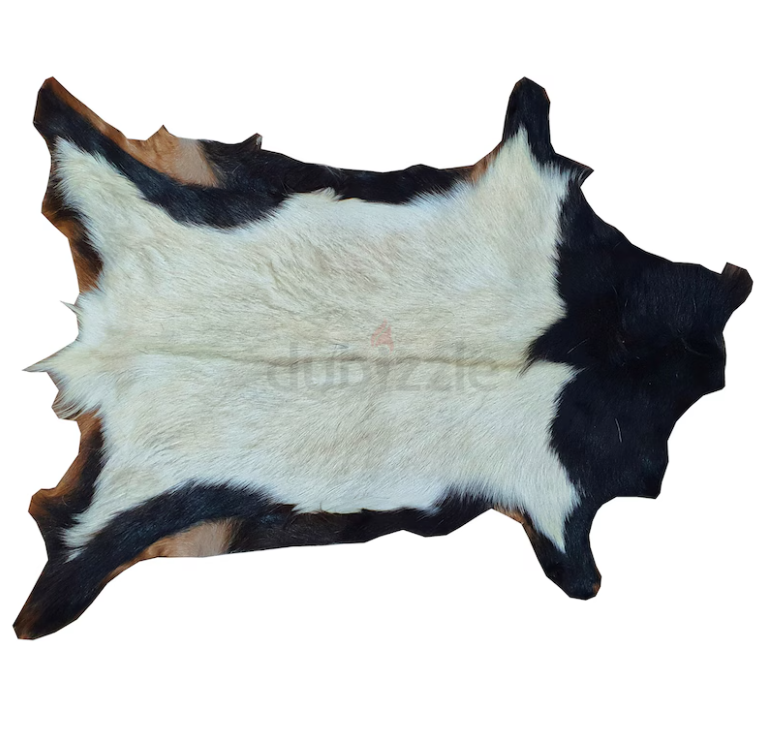 Unique Coat-hide100% Real Premium, Goat Skin Rug, Throw, Soft Hair-On Leather Rug Material