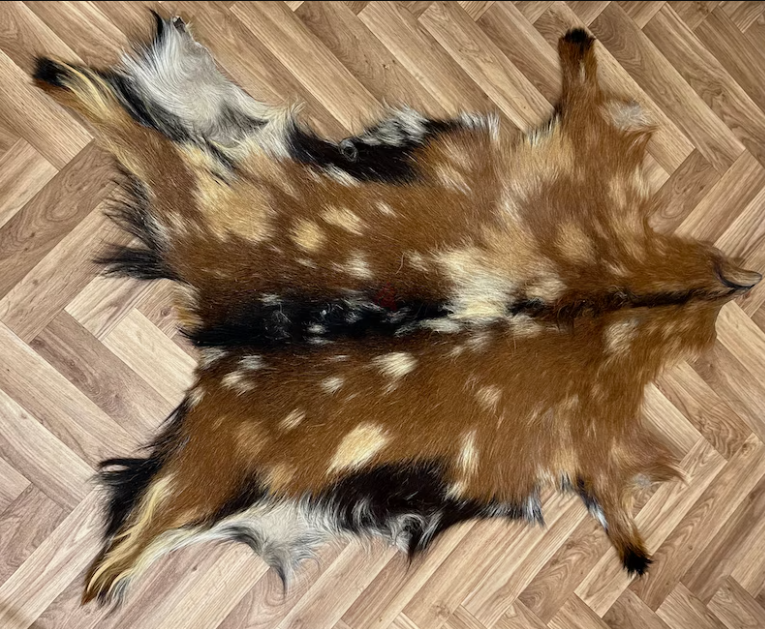 Unique Coat-hide100% Real Premium, Goat Skin Rug, Throw, Soft Hair-On Leather Rug Material