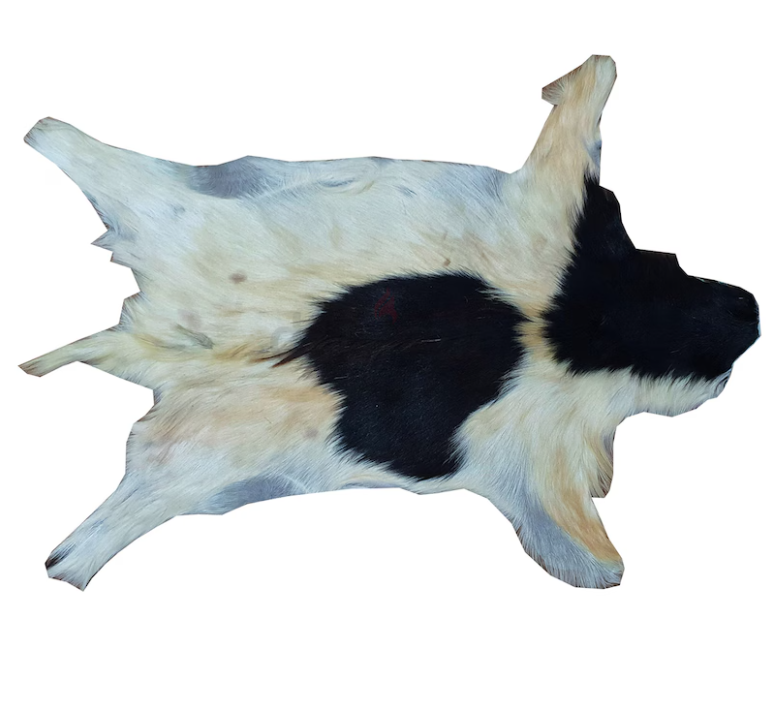 Unique Coat-hide100% Real Premium, Goat Skin Rug, Throw, Soft Hair-On Leather Rug Material