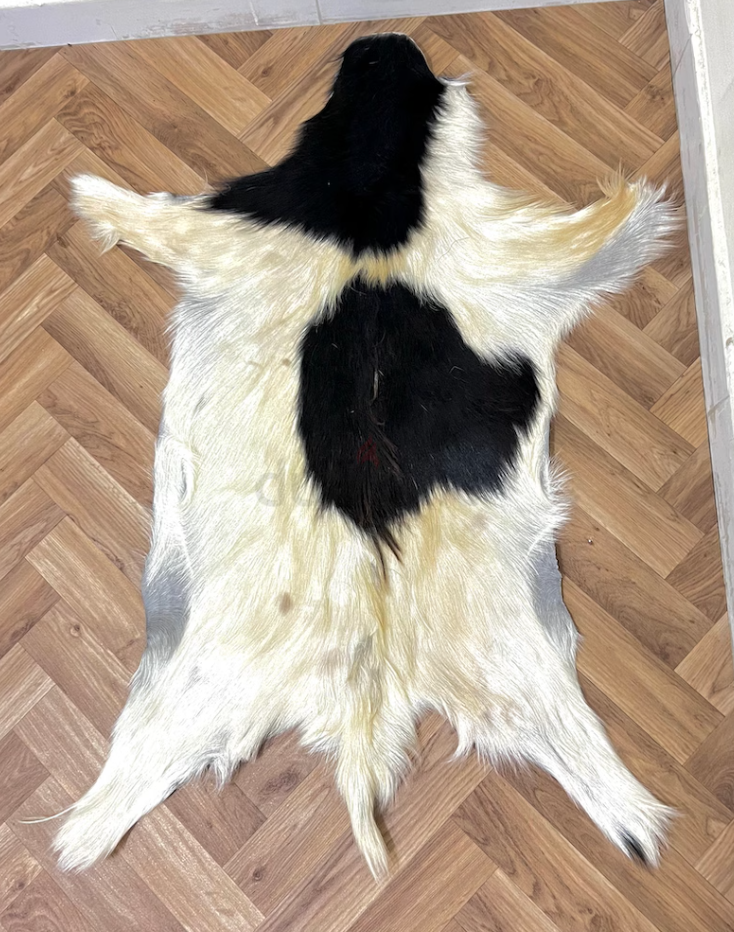 Unique Coat-hide100% Real Premium, Goat Skin Rug, Throw, Soft Hair-On Leather Rug Material