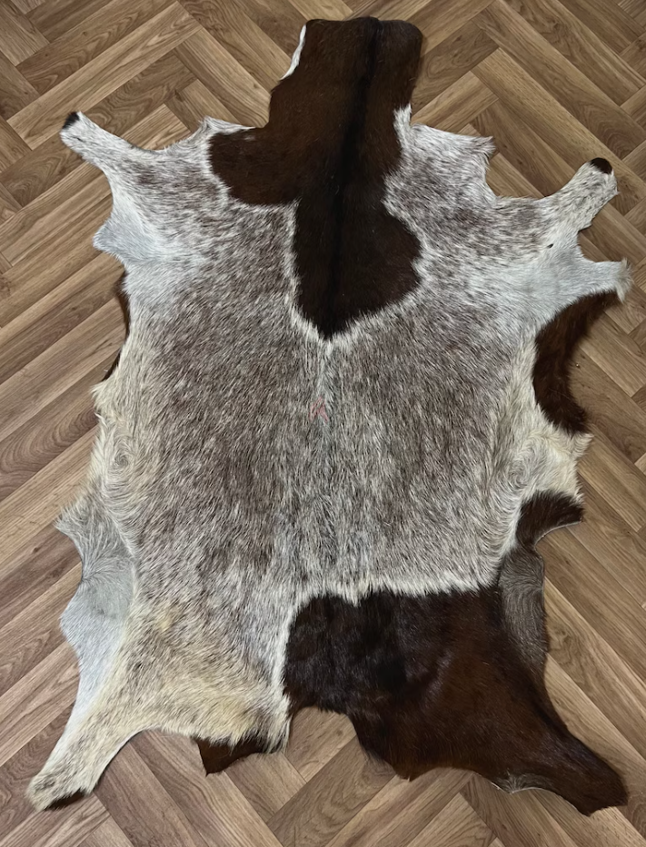 Unique Coat-hide100% Real Premium, Goat Skin Rug, Throw, Soft Hair-On Leather Rug Material