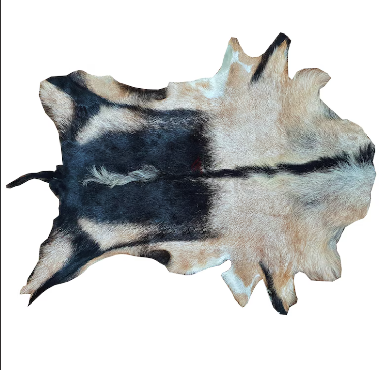 Unique Coat-hide100% Real Premium, Goat Skin Rug, Throw, Soft Hair-On Leather Rug Material