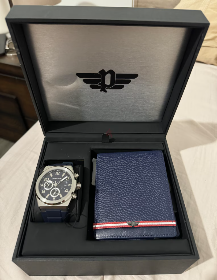 Police watch, bag, wallet