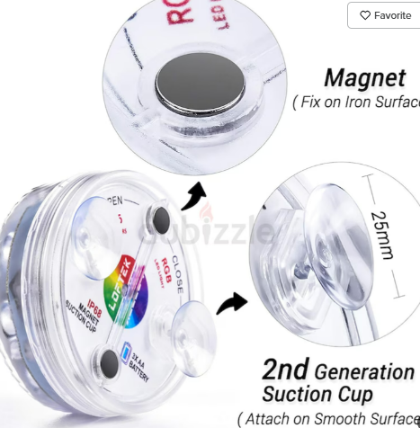 Submersible LED Lights with Remote RF, ( 2 Pcs 1 Remote )
