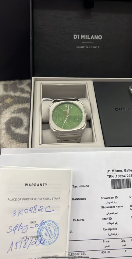 D1 Milano Luxury Original Handwatch, with the Proxy stamp: Galleria. :ساعة أصلية فارهة مع ختم الوكيل
