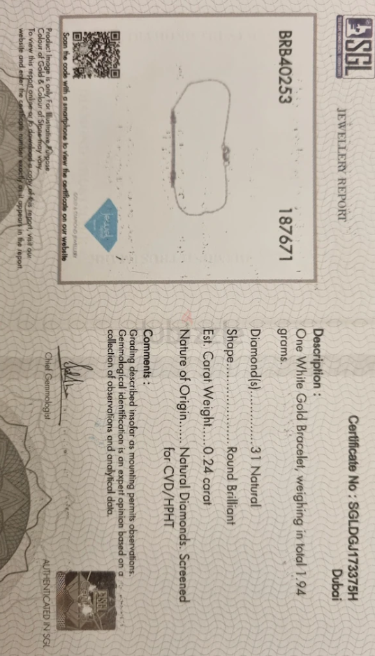 Diamond bracelet 0.24 carat