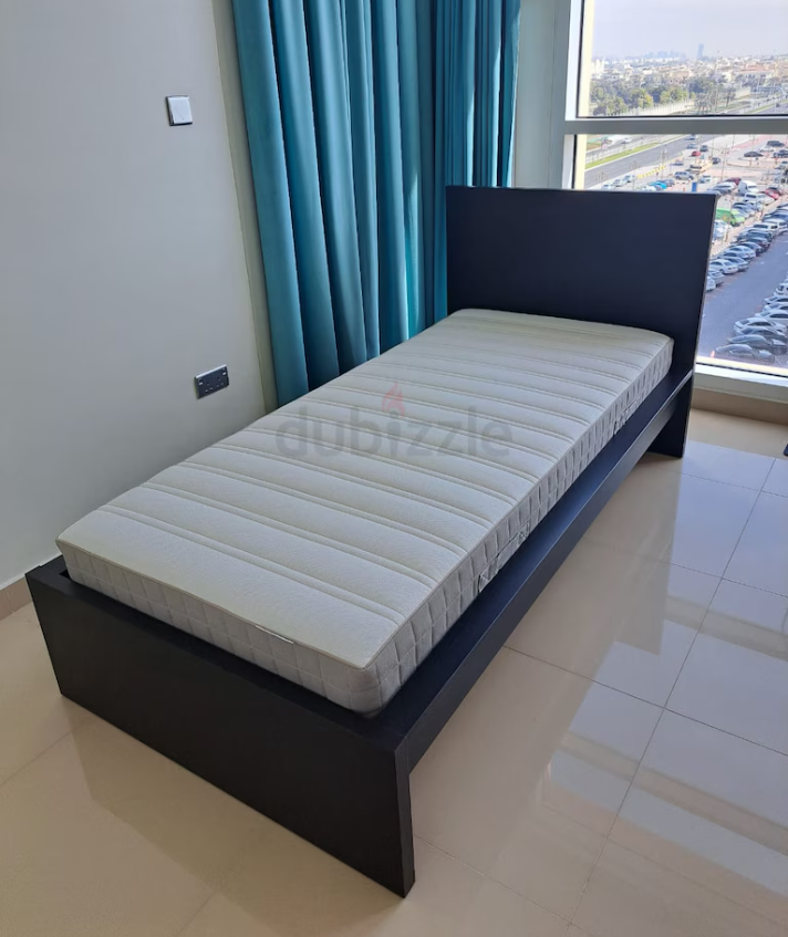 IKEA MALM New Single Bed Black-Brown 200×90.