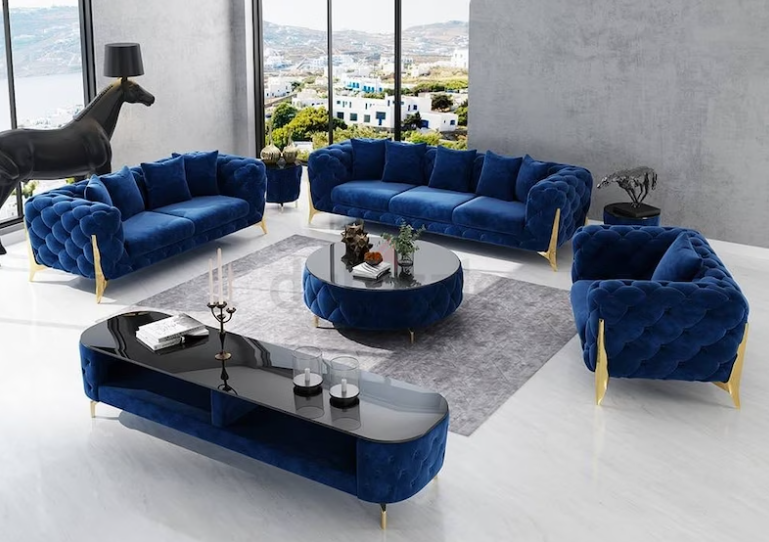 Blue- Brand new 6 seater sofa set for sale