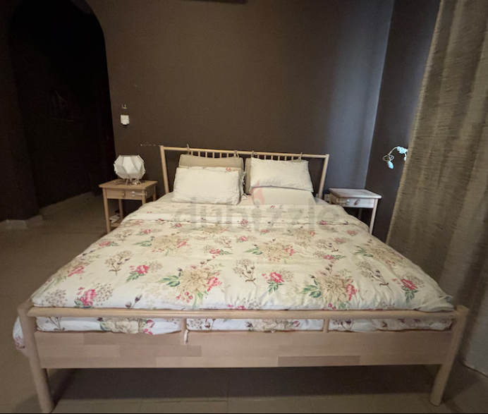 Elegant Wooden Double Bed with Mattress