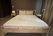 Elegant Wooden Double Bed with Mattress