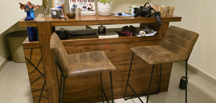 Bar table with 2 bar chairs with back for sale