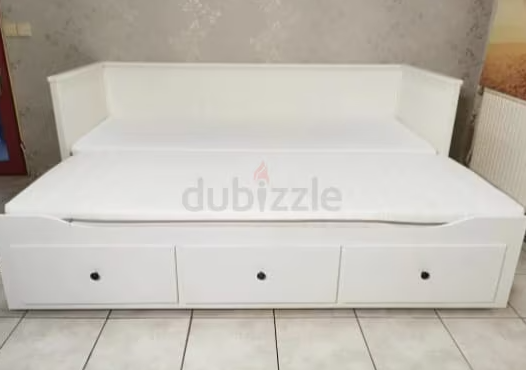 Ikea hemnes daybed with 3 underneath storage drawers and with 2 brand new mattresses