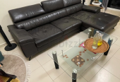 L AHAPE LEATHER SOFA FOR IMMEDIATE SALE AT THROW AWAY PRICE