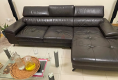 L AHAPE LEATHER SOFA FOR IMMEDIATE SALE AT THROW AWAY PRICE