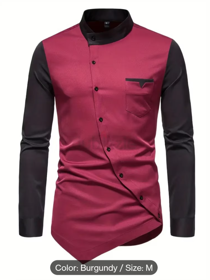 [Glossy Fabric] Stylish Mens ColoCPolyester Blend, Machine Washable – Perfect for All Seasons