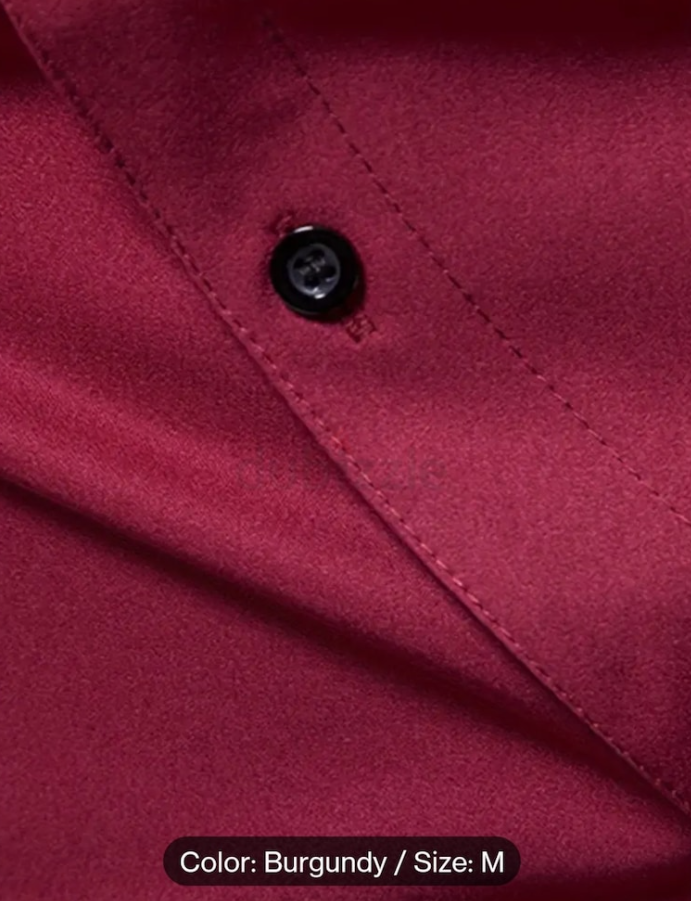 [Glossy Fabric] Stylish Mens ColoCPolyester Blend, Machine Washable – Perfect for All Seasons