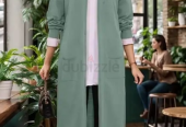 جاكيت طويل بجيب للسيدات – صناعة تركية Long Jacket with Pockets for Ladies Turkish Made