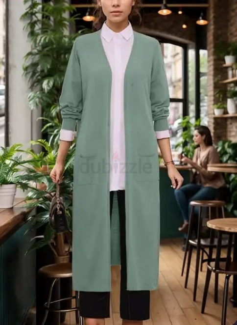 جاكيت طويل بجيب للسيدات – صناعة تركية Long Jacket with Pockets for Ladies Turkish Made