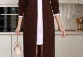 جاكيت طويل بجيب للسيدات – صناعة تركية Long Jacket with Pockets for Ladies Turkish Made