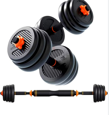 SKY LAND 20Kgs Unisex Adult Enviromental Adjustable Dumbbell N Barbell Set Black