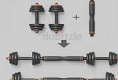 SKY LAND 20Kgs Unisex Adult Enviromental Adjustable Dumbbell N Barbell Set Black
