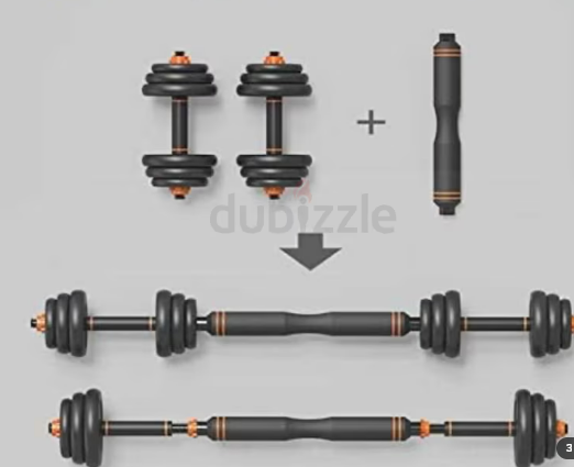 SKY LAND 20Kgs Unisex Adult Enviromental Adjustable Dumbbell N Barbell Set Black