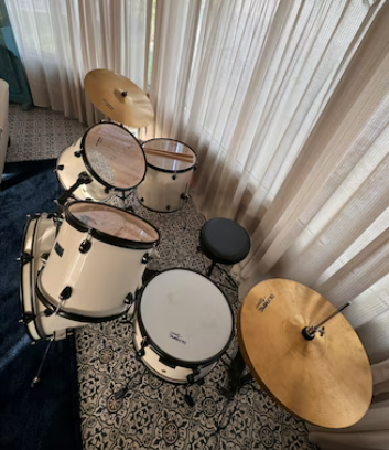 Olympic by Premier White Acoustic Drum Kit 5 Pc