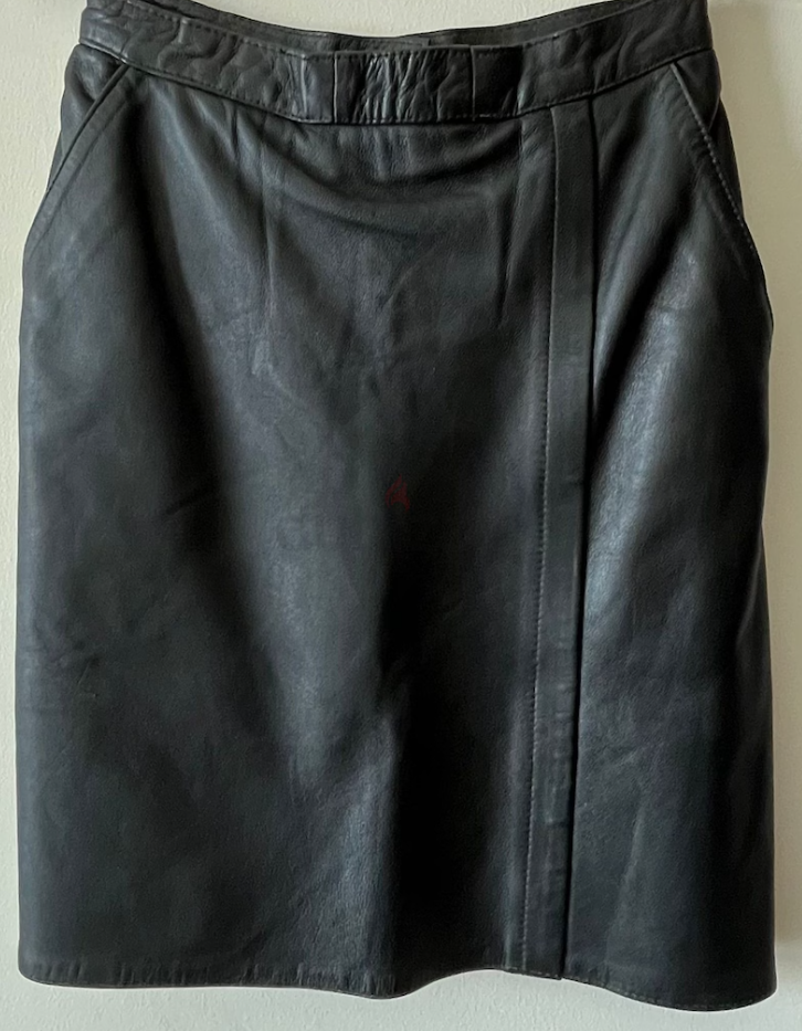 Black leather skirt