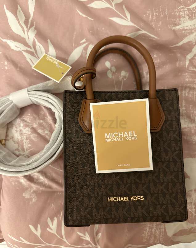Michael kors mercer extra small logo and leather crossbody bag