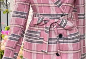 Frenchy WomenS Plaid Belted Suit Jacket